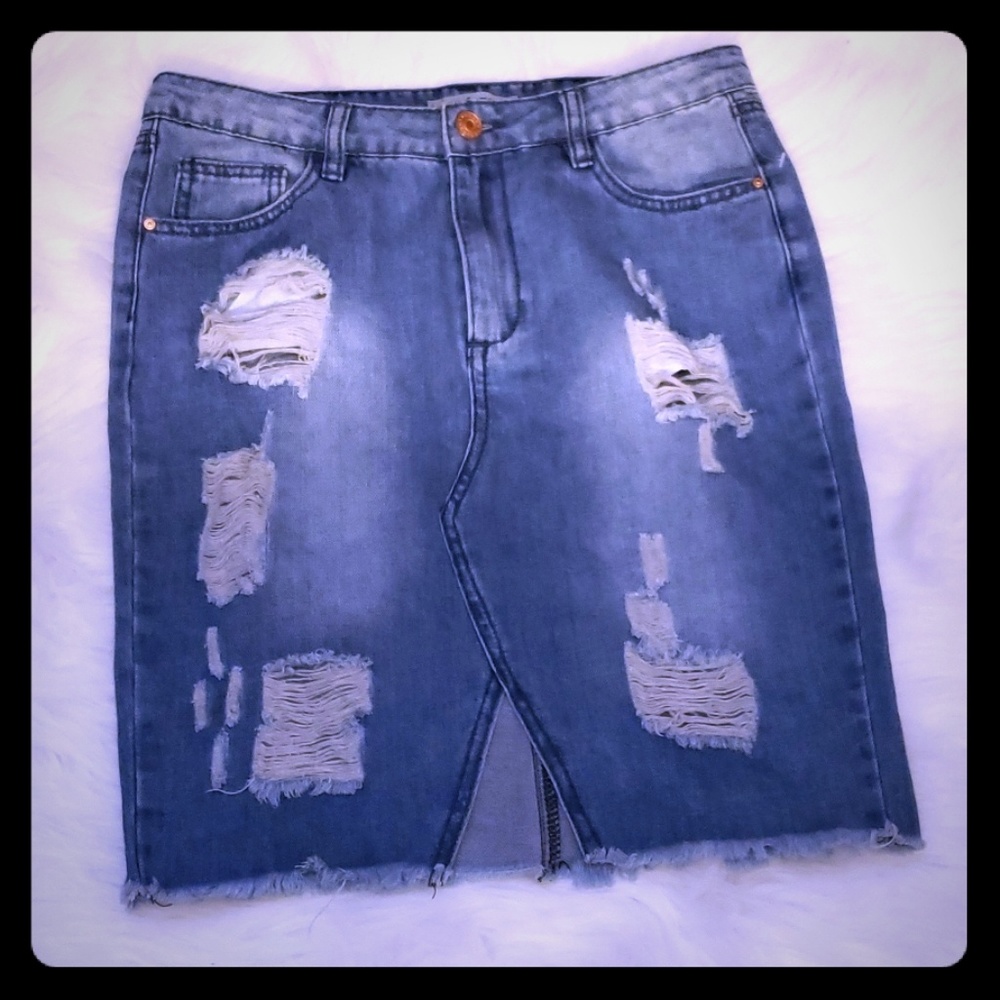 Denim mini skirt